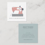 PINK GRAY PEACH SEWING MACHINE DANK JE TOONT VIERKANTE VISITEKAARTJE (Voorkant / Achterkant)