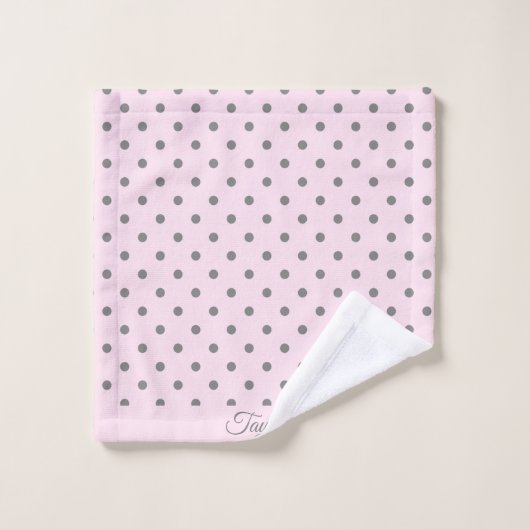  PINK GRAY SPOT BATHROOM TOWEL SET BAD HANDDOEK (Wasdoekje)