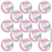 pink gray volleyball team stickers 13 athletes (Voorkant)