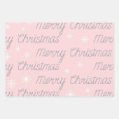 PINK GRAY WHITE HOLIDAY MERRY CHRISTMAS INPAKPAPIER VEL (Voorkant)