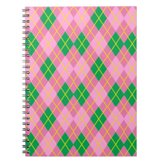 Pink & Green Argyle Notitieboek
