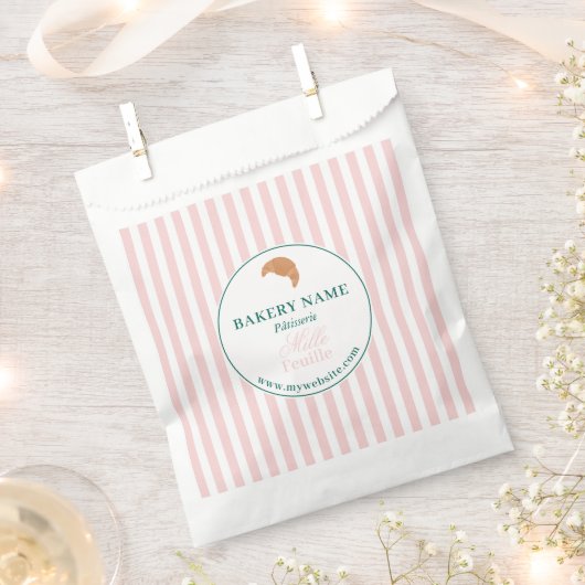 Pink Green Bakery Logo Product Packaging Bag Bedankzakje (Geknipt)