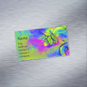 PINK GREEN BLAUW GEEL WEEFSELS MAGNETISCH VISITEKAARTJE (Voorbeeld)