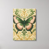 Pink & Green Butterfly Stretched Canvas Print (Voorkant)