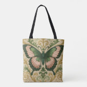 Pink & Green Butterfly Tote Bag (Achterkant)