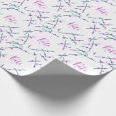 Pink green cherry tree name boho retro rustic bold cadeaupapier (Hoek)