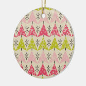 Pink & green Christmas trees Keramisch Ornament (Links)