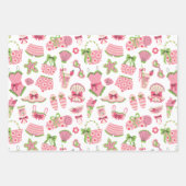 Pink & Green Coquette Summer Beach Vacation Inpakpapier Vel (Voorkant)