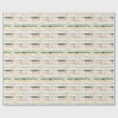 Pink Green Cream Stripes Birthday Cadeaupapier (Vlak)