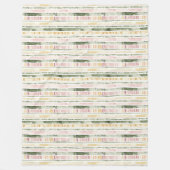 Pink Green Cream Stripes Birthday Fleece Deken (Voorkant)