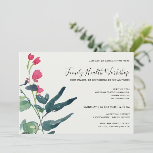 PINK GREEN FAUNA EUCALYPTUS WREATH WORKSHOP EVAL KAART (Staand voorkant)