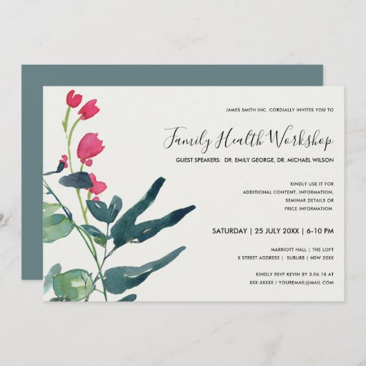 PINK GREEN FAUNA EUCALYPTUS WREATH WORKSHOP EVAL KAART (Voorkant / Achterkant)