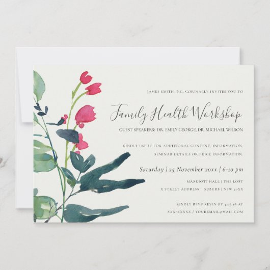 PINK GREEN FAUNA EUCALYPTUS WREATH WORKSHOP KAART (Voorkant)