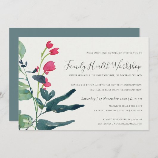 PINK GREEN FAUNA EUCALYPTUS WREATH WORKSHOP KAART (Voorkant / Achterkant)