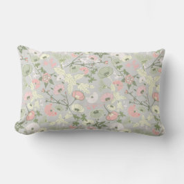 Pink Green Floral Bloemenmeisje Pattern Kussen
