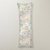 Pink Green Floral Bloemenmeisje Pattern Lichaamskussen (Achterkant (Verticaal))