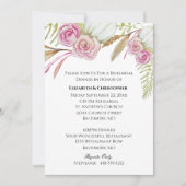 Pink Green Floral Botanical Wedding Rehearal Kaart (Voorkant)