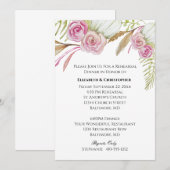 Pink Green Floral Botanical Wedding Rehearal Kaart (Voorkant / Achterkant)