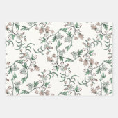 Pink Green Floral Paisley Inpakpapier Vel (Voorkant)