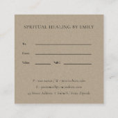 PINK GREEN FOLIAGE INITIAAL WREATH GIFT CERTIFICAA VIERKANTE VISITEKAARTJE (Achterkant)