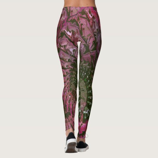 Pink Green Fractal Art Leggings (Achterkant)
