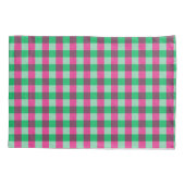 Pink Green Gingham Check Design Kussensloop (Achterkant)