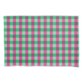 Pink Green Gingham Check Design Kussensloop (Voorkant)