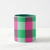 Pink Green Gingham Check Design Mok (Midden)