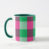 Pink Green Gingham Check Design Mok (Links)