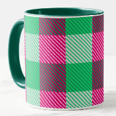 Pink Green Gingham Check Design Mok