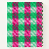 Pink Green Gingham Check Design Notitieboek (Achterkant)
