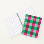 Pink Green Gingham Check Design Notitieboek (Binnen)