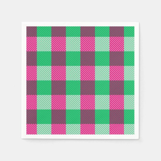Pink Green Gingham Check Design  Servet (Voorkant)