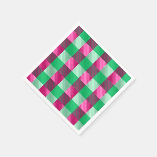Pink Green Gingham Check Design Servet (Hoek)