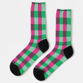 Pink Green Gingham Check Design  Sokken (Links)