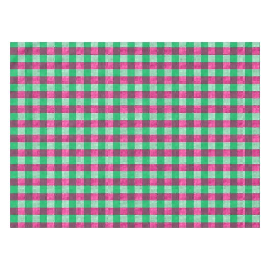 Pink Green Gingham Check Design Tafelkleed (Voorkant (Horizontaal))