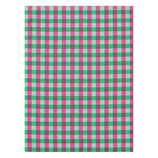 Pink Green Gingham Check Design Tafelkleed (Voorkant)