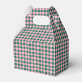 Pink Green Gingham Plaid Personalized Christmas Bedankdoosjes (Achterkant)