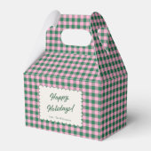 Pink Green Gingham Plaid Personalized Christmas Bedankdoosjes (Voorkant Zijde)