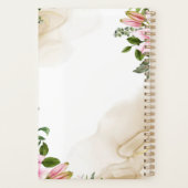 Pink Green Gold Floral, jaarlijks aangepast Planner (Achterkant)