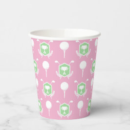 Pink & Green - Golf League Party Cup Papieren Bekers