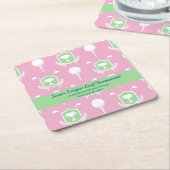 Pink & Green - Golf League Party Plate Kartonnen Onderzetters (Schuin)