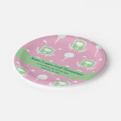 Pink & Green - Golf League Party Plate Papieren Bordje (Gekanteld)