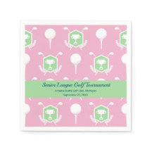 Pink & Green - Golf Party Tableware