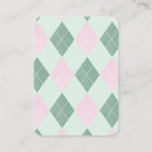 Pink Green Golfkar Baby shower Neem een boek mee Informatiekaartje (Achterkant)