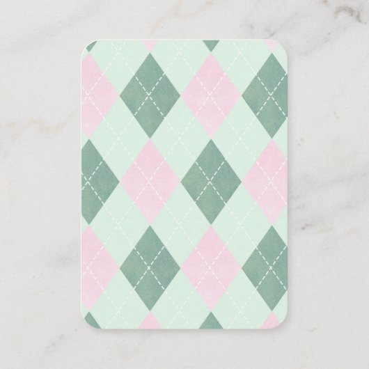 Pink Green Golfkar Baby shower Neem een boek mee Informatiekaartje (Achterkant)