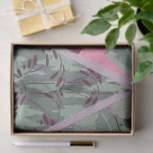 PINK GREEN GRAY FLOWERS, BUTTERFLIES BOLD FLORAL TISSUEPAPIER (Geschenk)