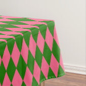 Pink Green Harlequin Checkered Design  Tafelkleed (Voorbeeld)