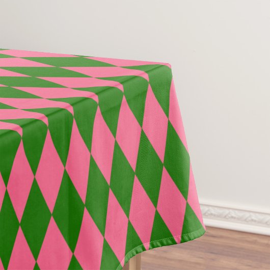 Pink Green Harlequin Checkered Design Tafelkleed