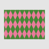 Pink Green Harlequin Checkered Design  Tissuepapier (Voorkant)